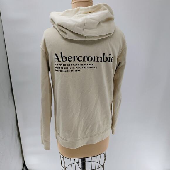 abercrombie fitch Logo Hoodie cream mens dictionary definition Abercrombie - Picture 8 of 14